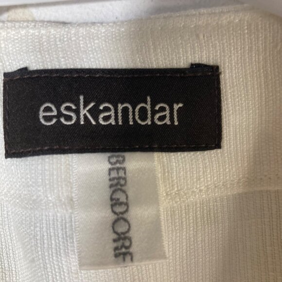 Womens Eskandar Bergdorf Goodman Ribbed Look Linen Button Vest Cream 10 - 12 - Picture 6 of 10